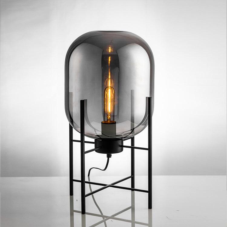 DESK TABLE LAMP GLASS SHADE Black BASE FOR HOME AND OFFICE USE - WARM WHITE - Ashish Electrical India