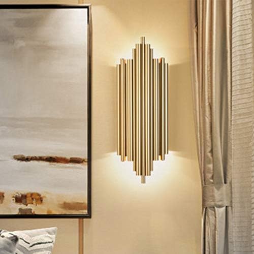UHD- Wall Sconces Light Fixtures, Metal LED 4 Bulbs G9 Mid Century Sconce Light Wall Mounted Down Lighting Flute in Gold for Hallway Dining Living Room Restaurant Foyer Bedside lamp