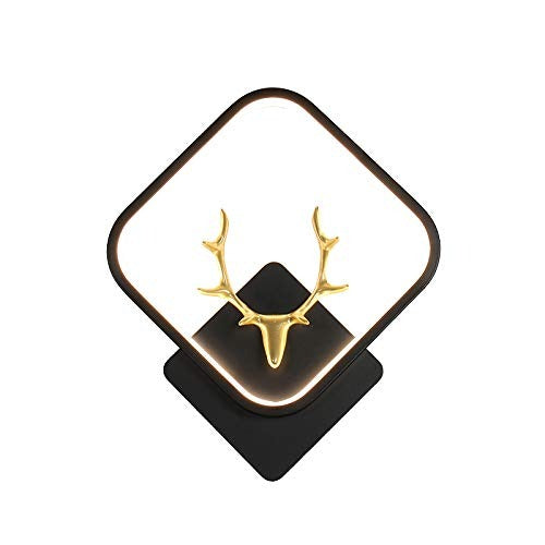 UHD-LED Stag Square Wall Lamp Light- Warm White, Gold, Black