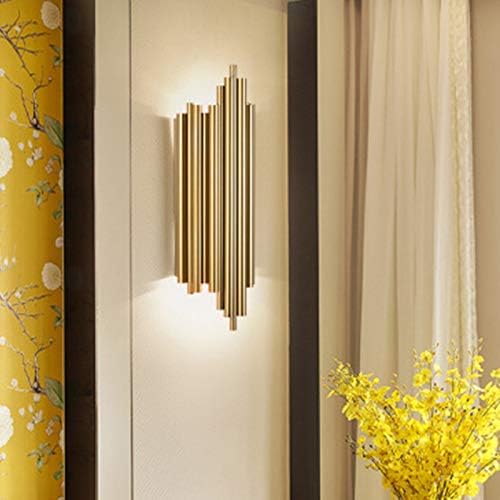 UHD- Wall Sconces Light Fixtures, Metal LED 4 Bulbs G9 Mid Century Sconce Light Wall Mounted Down Lighting Flute in Gold for Hallway Dining Living Room Restaurant Foyer Bedside lamp