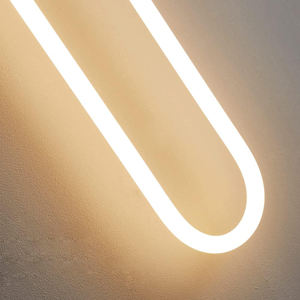 UHD Bedroom Wall Lights, Copper Long Ring Wall Light, Linear Brass Wall Lamp with Acrylic Tube, Modern LED Wall Lights, Bedside Wall Sconce, Simple Ultra-Thin Wall Lamps Compatible with Bedroom, Corrido
