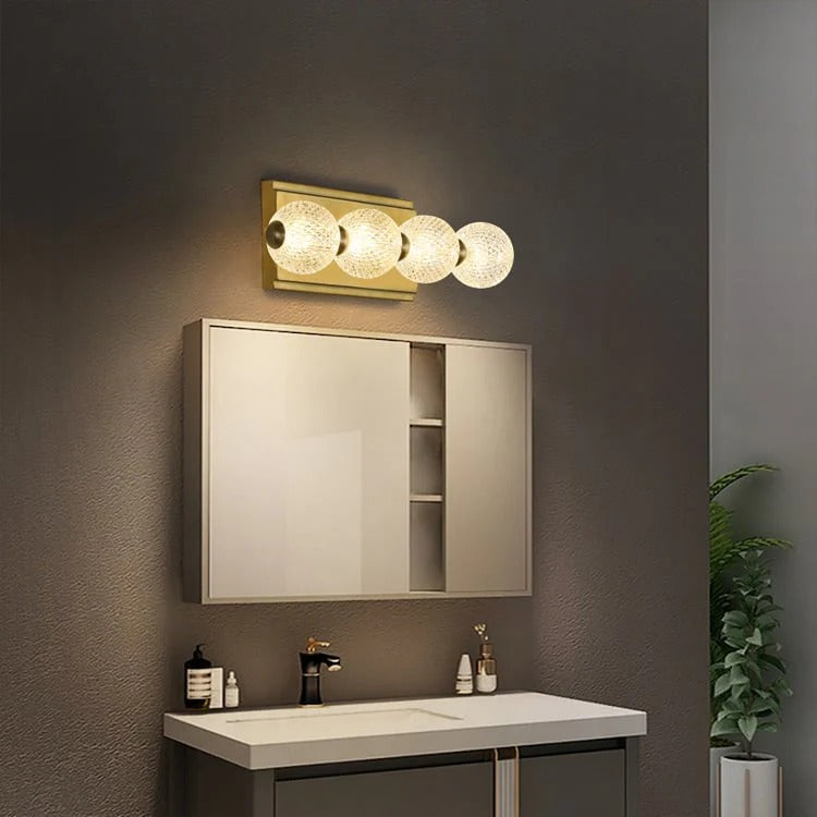 UHD 3/4/5 Light Acrylic Glass LED Golden Body Wall Light Mirror Vanity Picture Lamp - Warm White