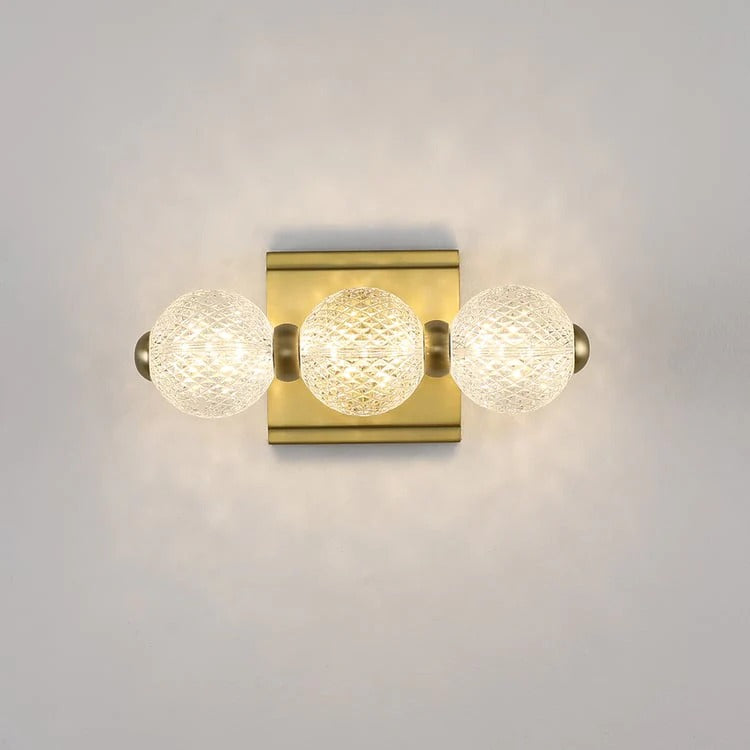 UHD 3/4/5 Light Acrylic Glass LED Golden Body Wall Light Mirror Vanity Picture Lamp - Warm White