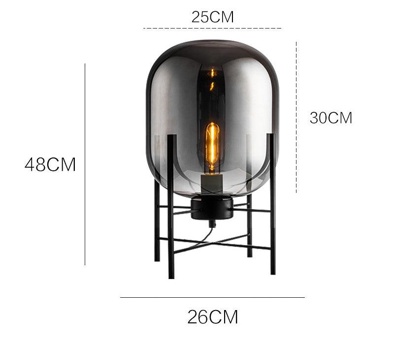 DESK TABLE LAMP GLASS SHADE Black BASE FOR HOME AND OFFICE USE - WARM WHITE - Ashish Electrical India