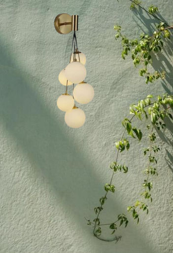 UHD contemporary Milky Glass wall light, sleek design, adjustable, modern style, ambient lighting, easy installation.