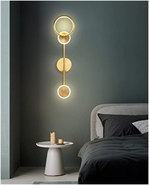 UHD Stylish Gold Ring Long Wall Light
