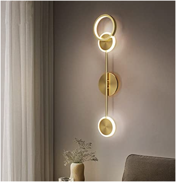 UHD Stylish Gold Ring Long Wall Light