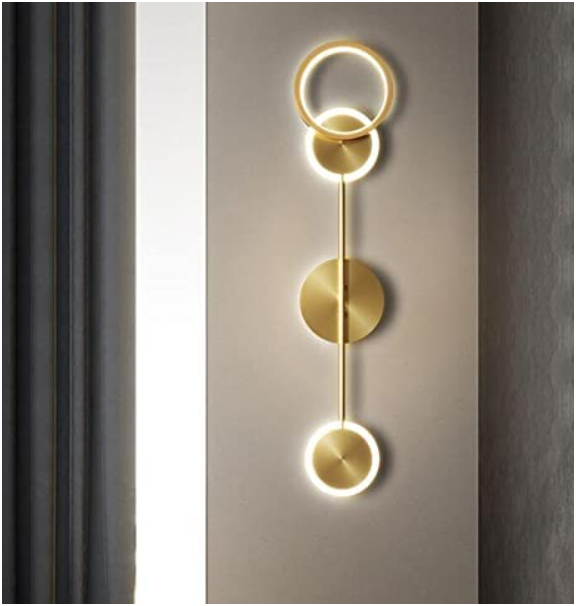 UHD Stylish Gold Ring Long Wall Light