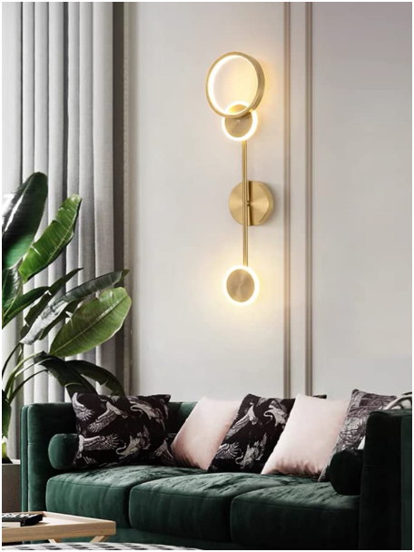 UHD Stylish Gold Ring Long Wall Light