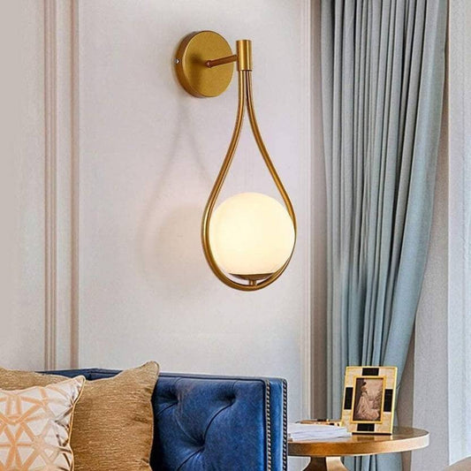 UHD golden Metal & glass Wall Light for Living Room Modern/Wall Lamps for Bedroom/for Living Room/Wall Lights for Home Decoration/Bedside Wall lamp.