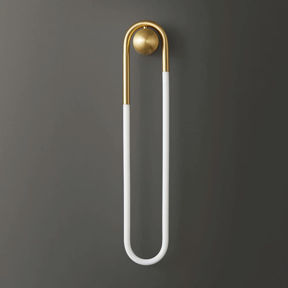 UHD Bedroom Wall Lights, Copper Long Ring Wall Light, Linear Brass Wall Lamp with Acrylic Tube, Modern LED Wall Lights, Bedside Wall Sconce, Simple Ultra-Thin Wall Lamps Compatible with Bedroom, Corrido