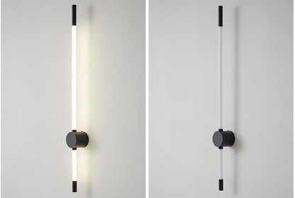 UHD 800 MM LED Acrylic Black Long Tube Wall Light - Warm White