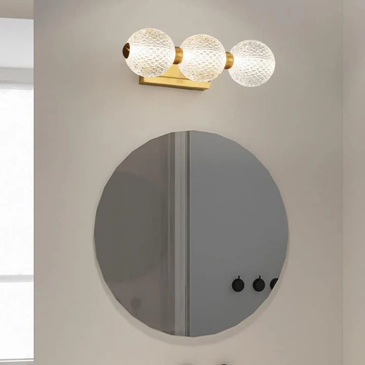 UHD 3/4/5 Light Acrylic Glass LED Golden Body Wall Light Mirror Vanity Picture Lamp - Warm White