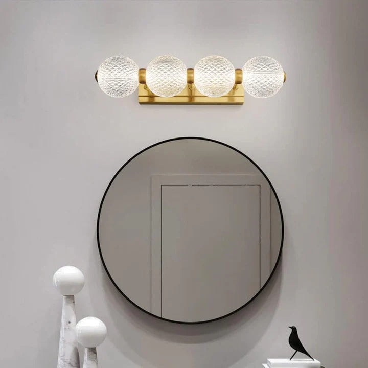 UHD 3/4/5 Light Acrylic Glass LED Golden Body Wall Light Mirror Vanity Picture Lamp - Warm White