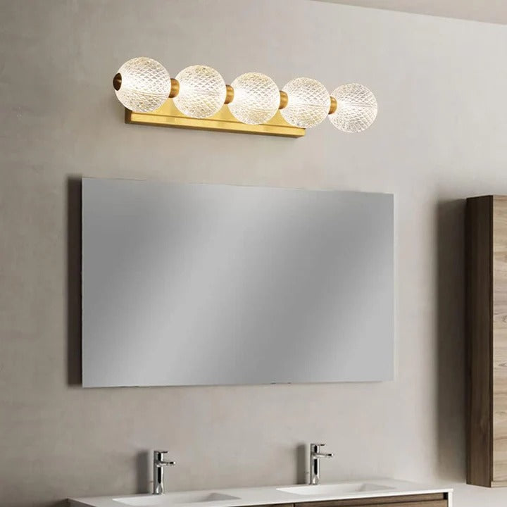 UHD 3/4/5 Light Acrylic Glass LED Golden Body Wall Light Mirror Vanity Picture Lamp - Warm White