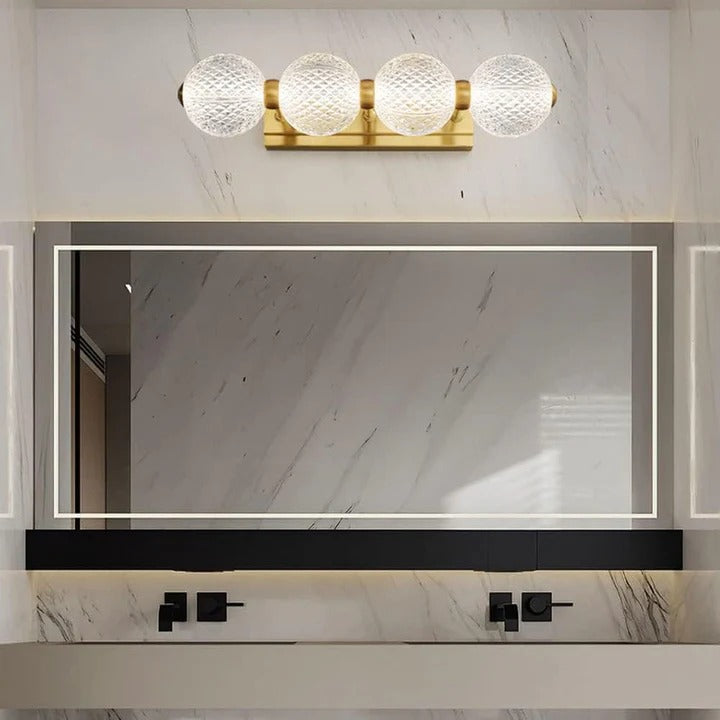 UHD 3/4/5 Light Acrylic Glass LED Golden Body Wall Light Mirror Vanity Picture Lamp - Warm White