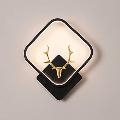 UHD-LED Stag Square Wall Lamp Light- Warm White, Gold, Black