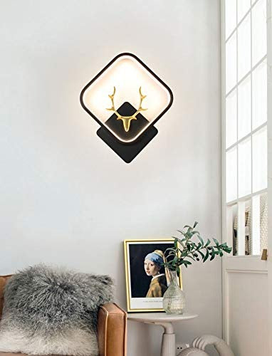 UHD-LED Stag Square Wall Lamp Light- Warm White, Gold, Black
