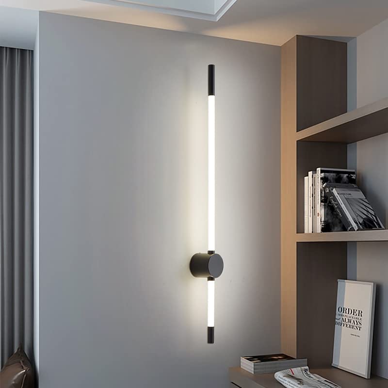 UHD 800 MM LED Acrylic Black Long Tube Wall Light - Warm White