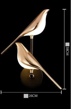 UHD 2-LED Modern Gold & Black Metal Wall Light with Bird Design – Warm White for Drawing Room