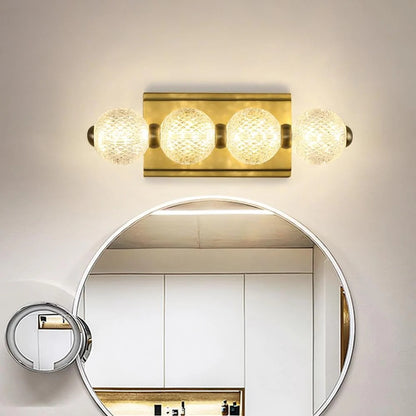 UHD 3/4/5 Light Acrylic Glass LED Golden Body Wall Light Mirror Vanity Picture Lamp - Warm White