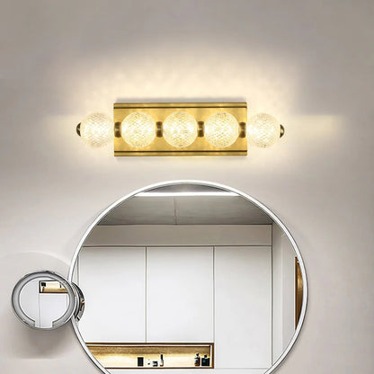 UHD 3/4/5 Light Acrylic Glass LED Golden Body Wall Light Mirror Vanity Picture Lamp - Warm White