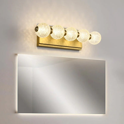 UHD 3/4/5 Light Acrylic Glass LED Golden Body Wall Light Mirror Vanity Picture Lamp - Warm White