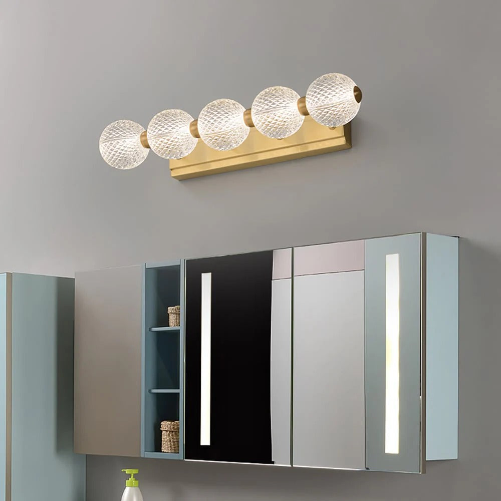 UHD 3/4/5 Light Acrylic Glass LED Golden Body Wall Light Mirror Vanity Picture Lamp - Warm White