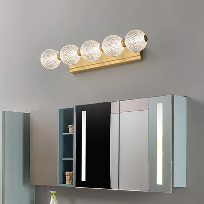 UHD 3/4/5 Light Acrylic Glass LED Golden Body Wall Light Mirror Vanity Picture Lamp - Warm White