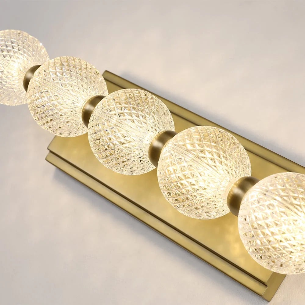 UHD 3/4/5 Light Acrylic Glass LED Golden Body Wall Light Mirror Vanity Picture Lamp - Warm White