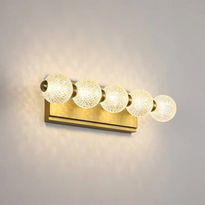 UHD 3/4/5 Light Acrylic Glass LED Golden Body Wall Light Mirror Vanity Picture Lamp - Warm White