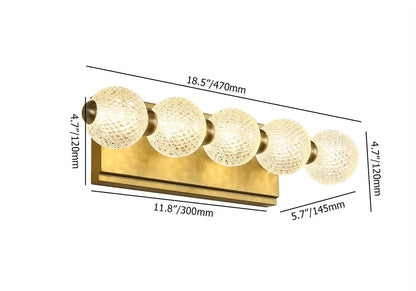 UHD 3/4/5 Light Acrylic Glass LED Golden Body Wall Light Mirror Vanity Picture Lamp - Warm White