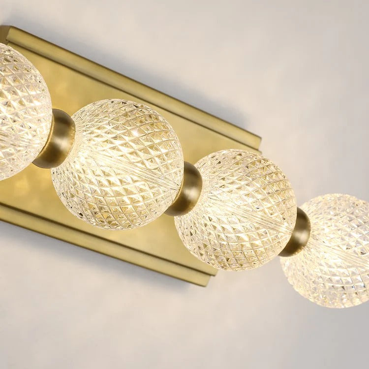 UHD 3/4/5 Light Acrylic Glass LED Golden Body Wall Light Mirror Vanity Picture Lamp - Warm White