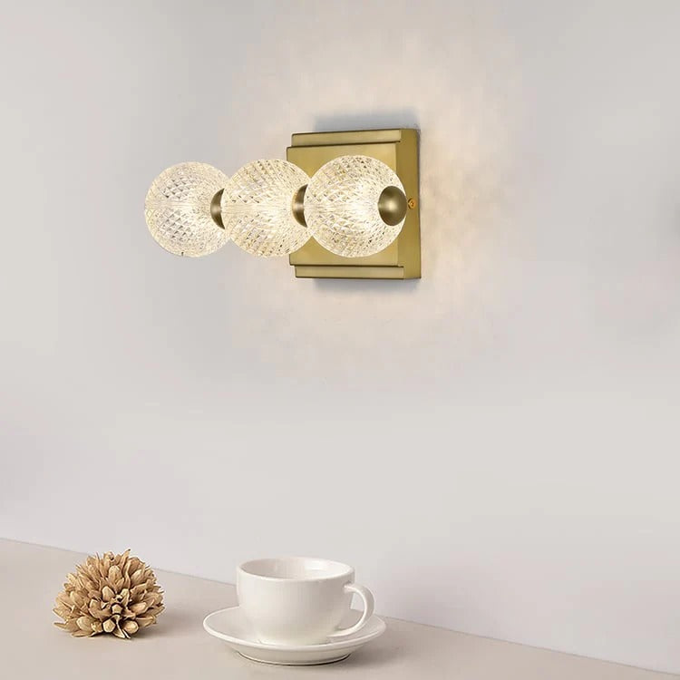 UHD 3/4/5 Light Acrylic Glass LED Golden Body Wall Light Mirror Vanity Picture Lamp - Warm White