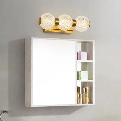 UHD 3/4/5 Light Acrylic Glass LED Golden Body Wall Light Mirror Vanity Picture Lamp - Warm White