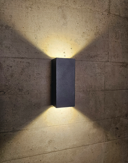 UHD 6W Square Shape IP65 Waterproof Outdoor Wall Lights, Up and Down LED Porch Light (Warm White)