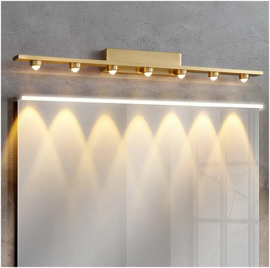 UHD Luxurious Golden Finish 7 LED Mirror/Vanity/Bathroom/Picture/Dressing Wall Light - Warm White (7 LED)