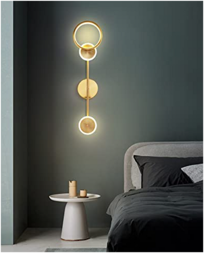 UHD Stylish Gold Ring Long Wall Light