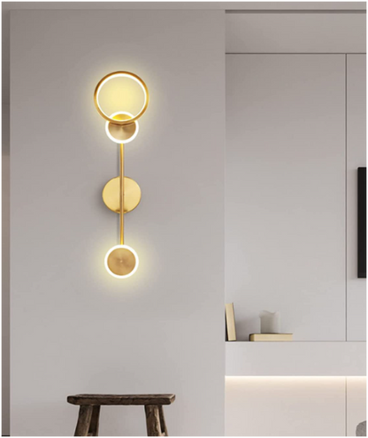 UHD Stylish Gold Ring Long Wall Light