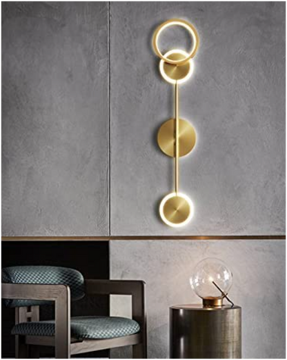 UHD Stylish Gold Ring Long Wall Light