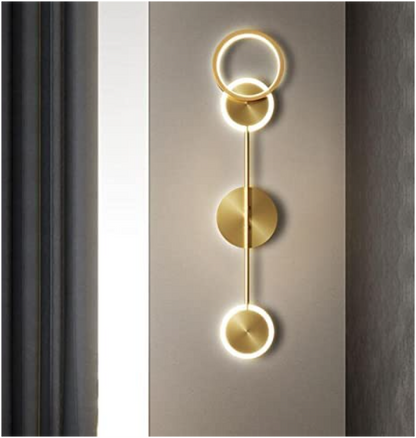 UHD Stylish Gold Ring Long Wall Light