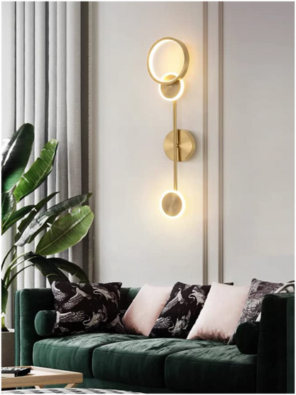 UHD Stylish Gold Ring Long Wall Light