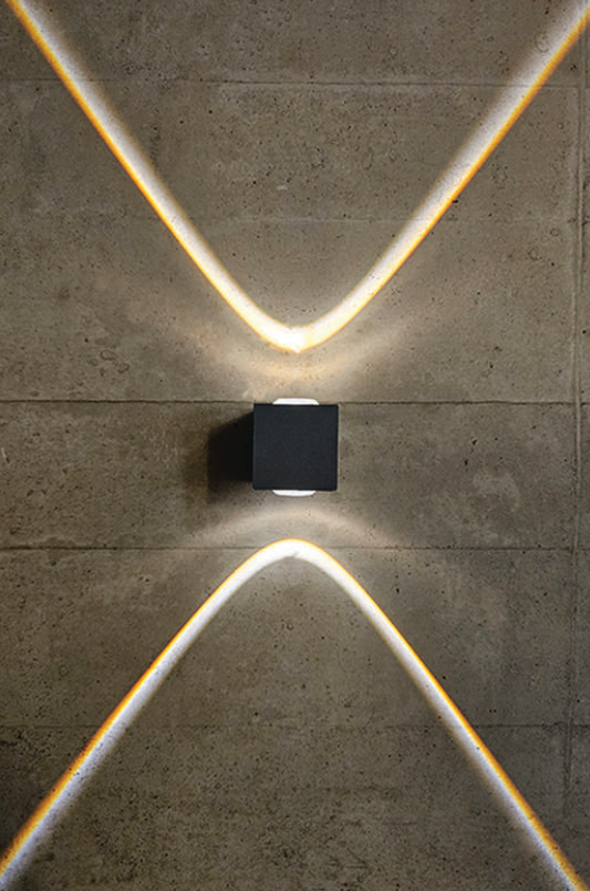 UHD 2W Square Shape IP65 Waterproof Outdoor Wall Lights, Up and Down LED Porch Light (Warm White)