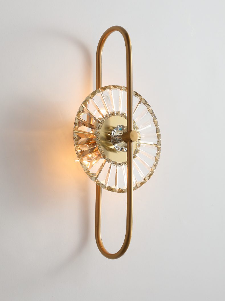 UHD Indoor Sconce LED Crystal Modern Bedside Bracket Lights Gold Luxury Crystal Wall lamp, Warm White