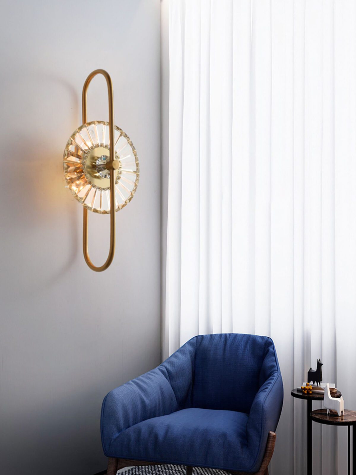 UHD Indoor Sconce LED Crystal Modern Bedside Bracket Lights Gold Luxury Crystal Wall lamp, Warm White