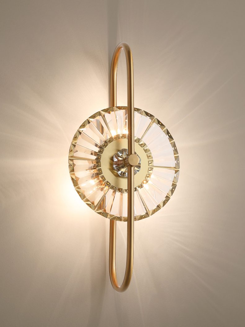 UHD Indoor Sconce LED Crystal Modern Bedside Bracket Lights Gold Luxury Crystal Wall lamp, Warm White