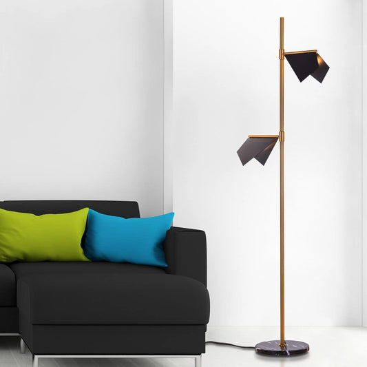 UHD Gold & Black Body 2 Light Floor Lamp For Home, Office, Flapping Bird Floor Lamp